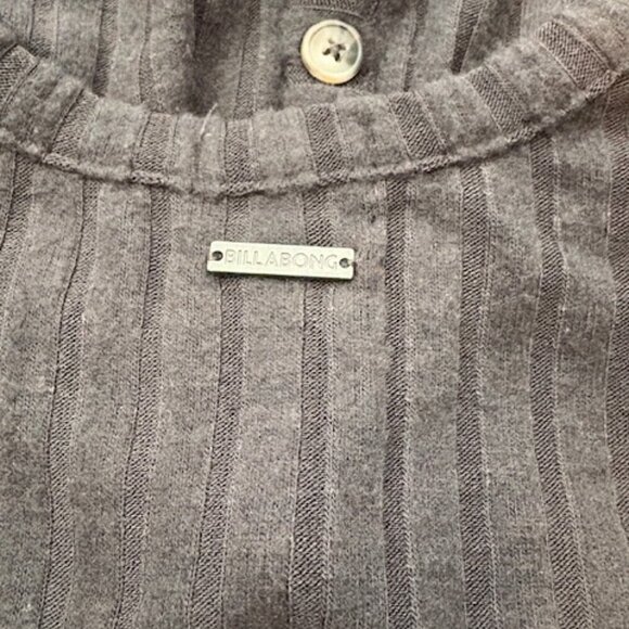 Billabong “Always Lounging” Ribbed Knit Babydoll Dress in Off-Black – Size Small - Picture 5 of 7